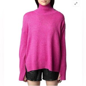 Zadig and Voltaire Alma Cashmere Wool Button Shoulder Sweater - Clematis size S
